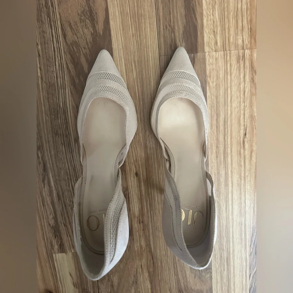 JLO JENNIFER LOPEZ Mandrea d'Orsay Pump Stiletto Heel Tan Womens Size 6.5 M